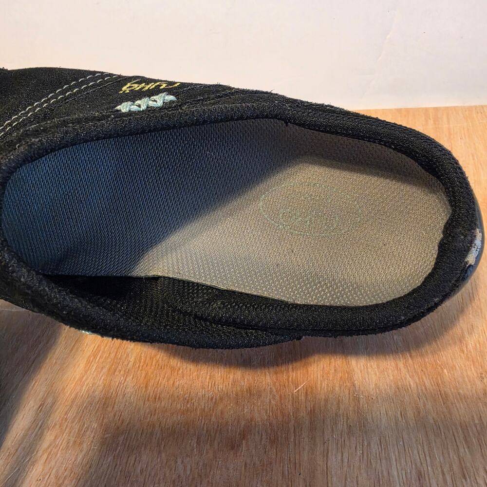 Ryka Rocker Blk suede Slip-on Mules gray outsoles size 10W - Picture 6 of 8